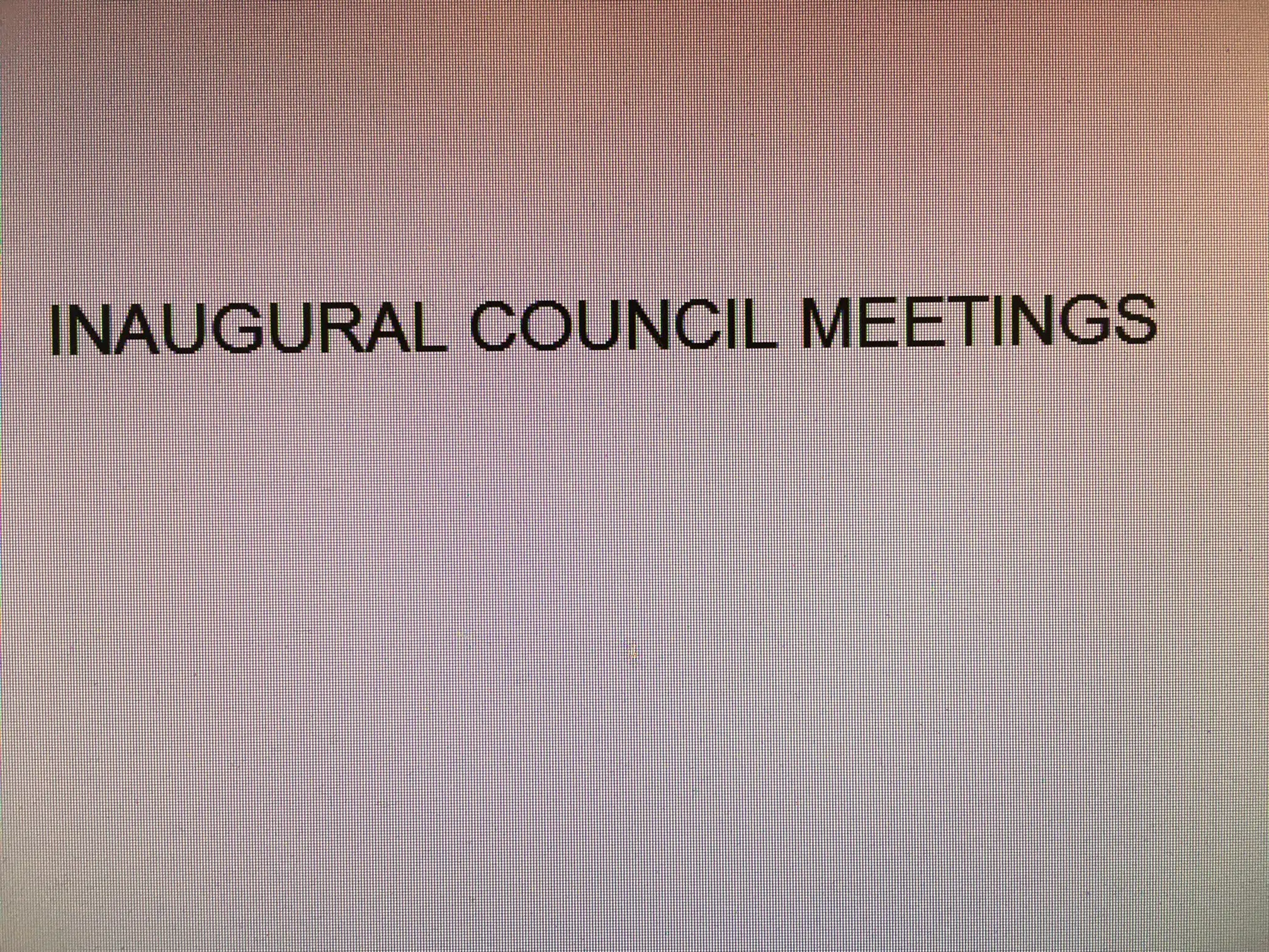 Inaugural meetings galore
