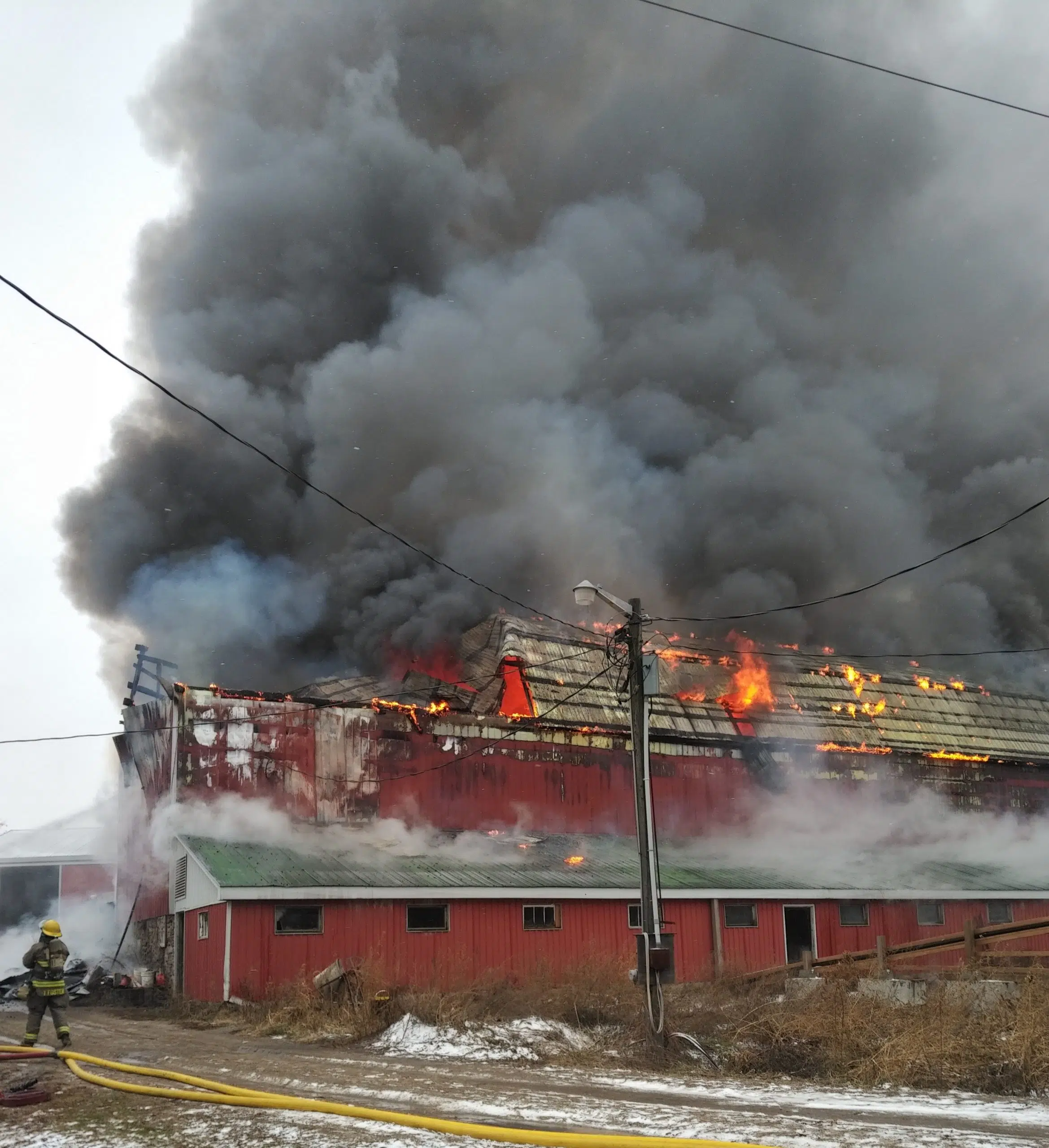 UPDATED: Quinte West firefighters battling barn blaze