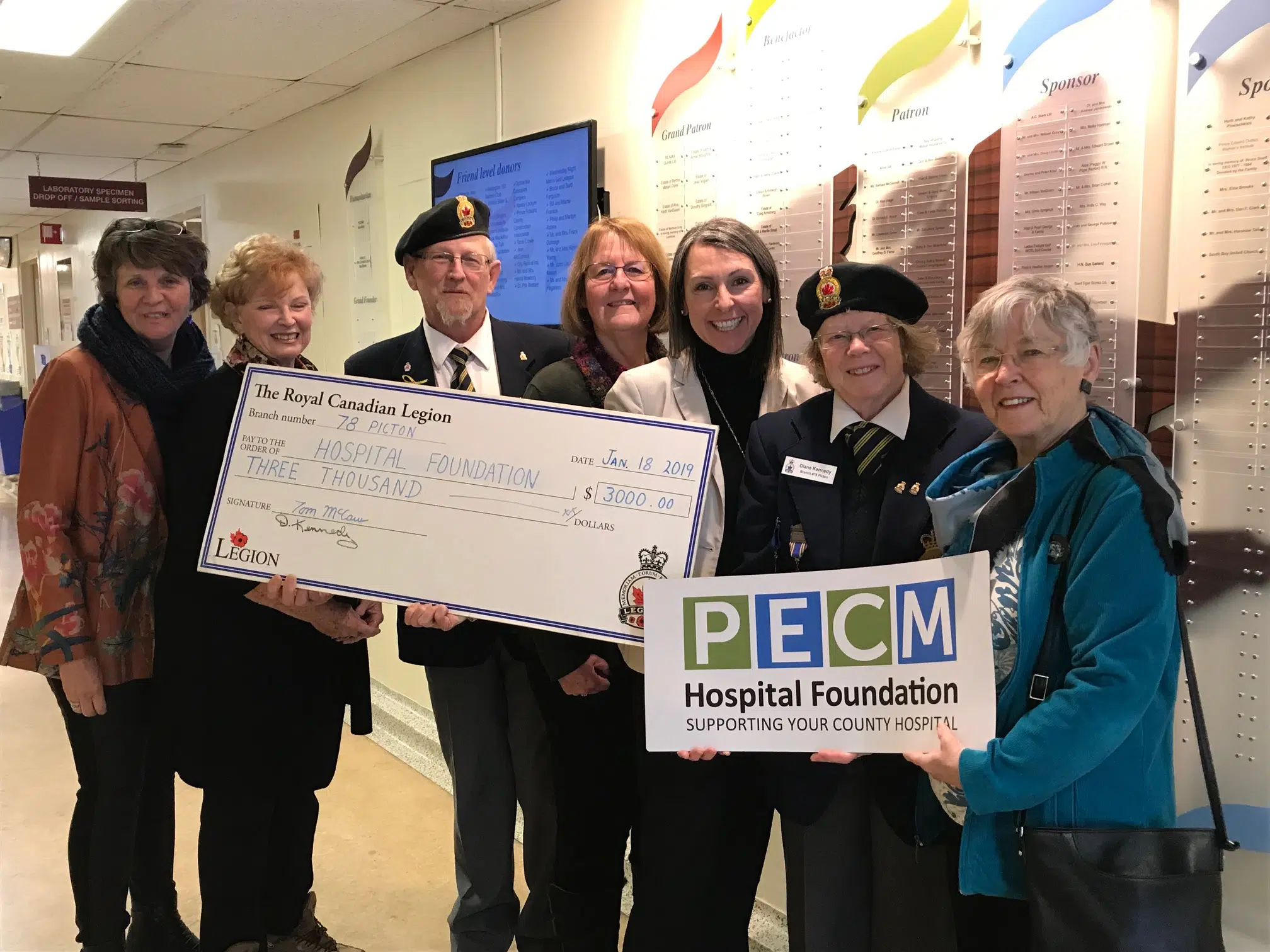 Picton Legion donates $3,000 to PECMHF