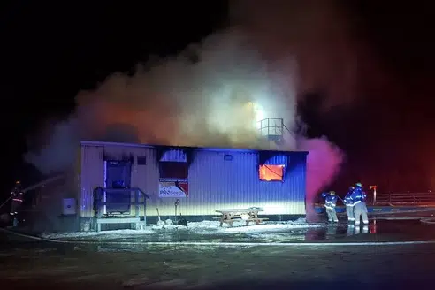 Grain shop office building destroyed 