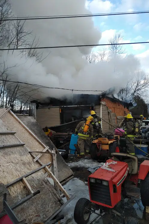 Garage burns in Quinte West