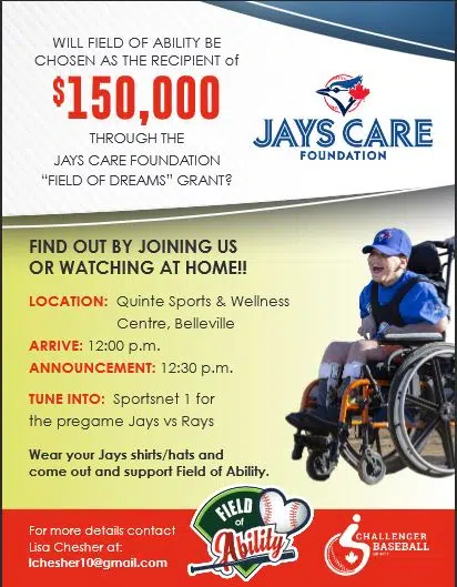 Field of Ability could get big boost from Jays Care Foundation