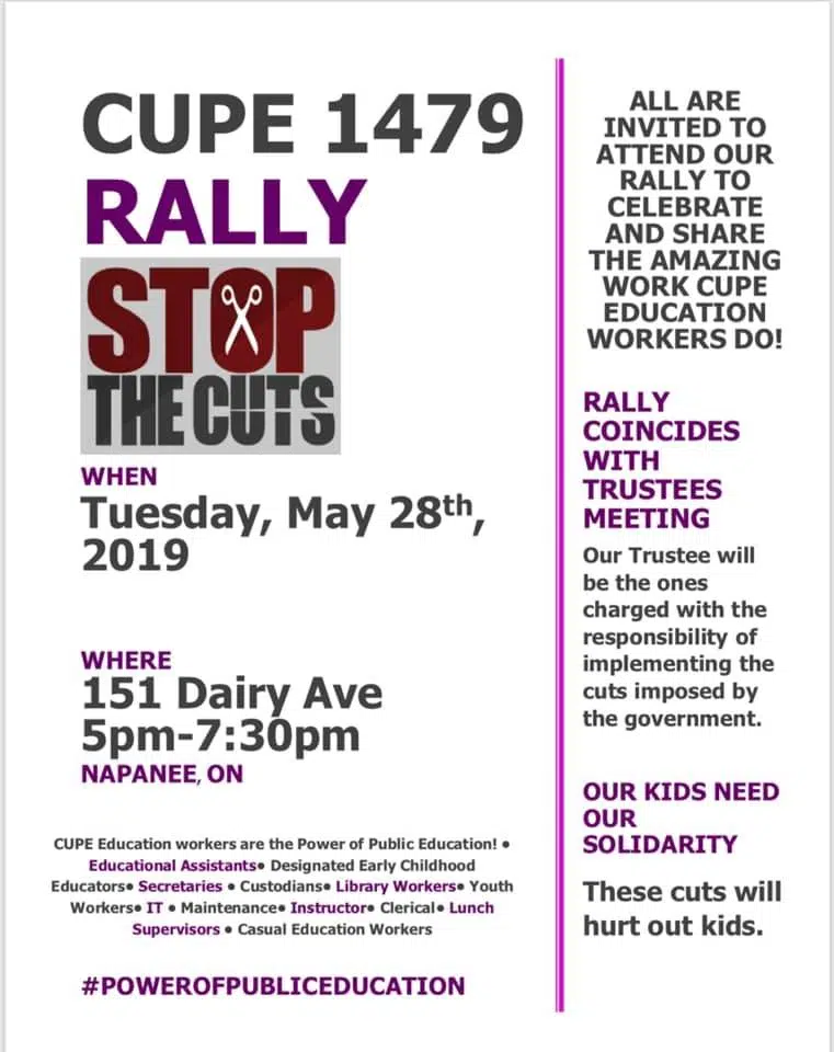 CUPE rally against education cuts