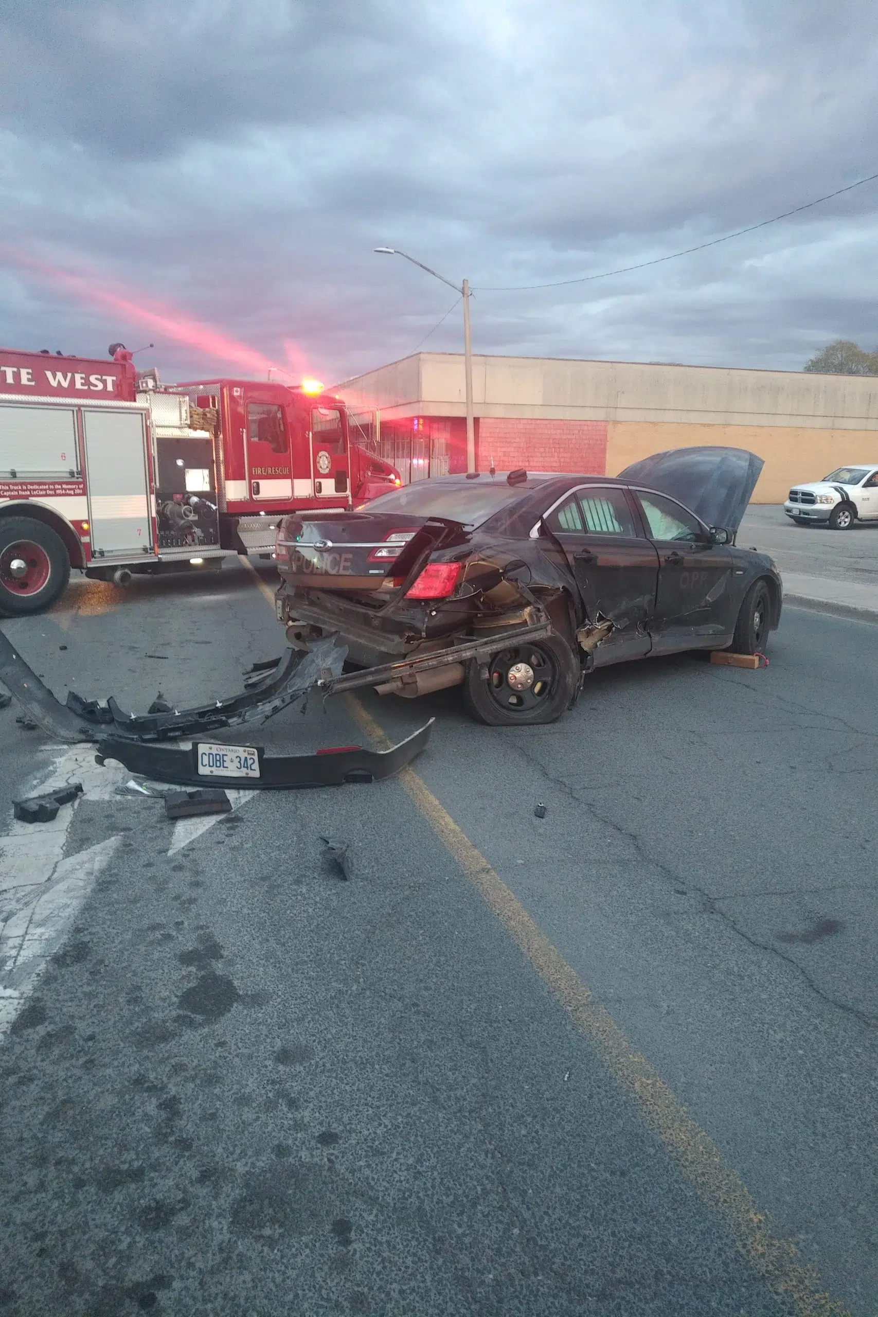 Officer hit with HTA charge in cruiser crash