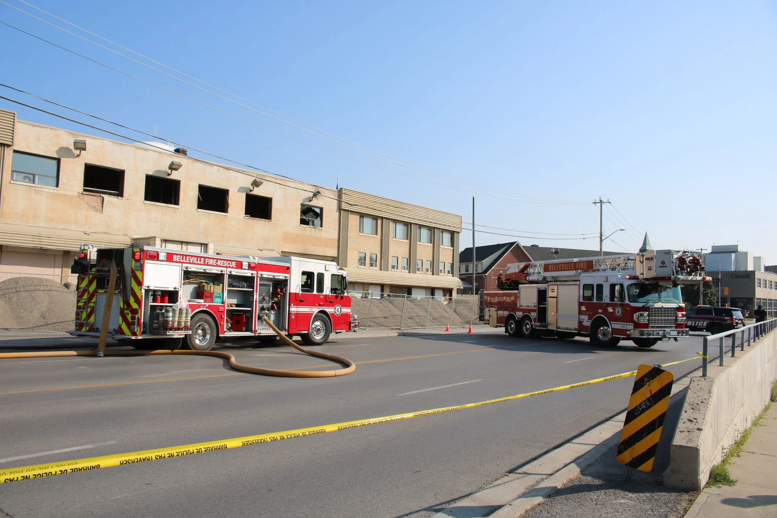 PHOTOS: Fire at former Trudeau Motors believed to be suspicious 