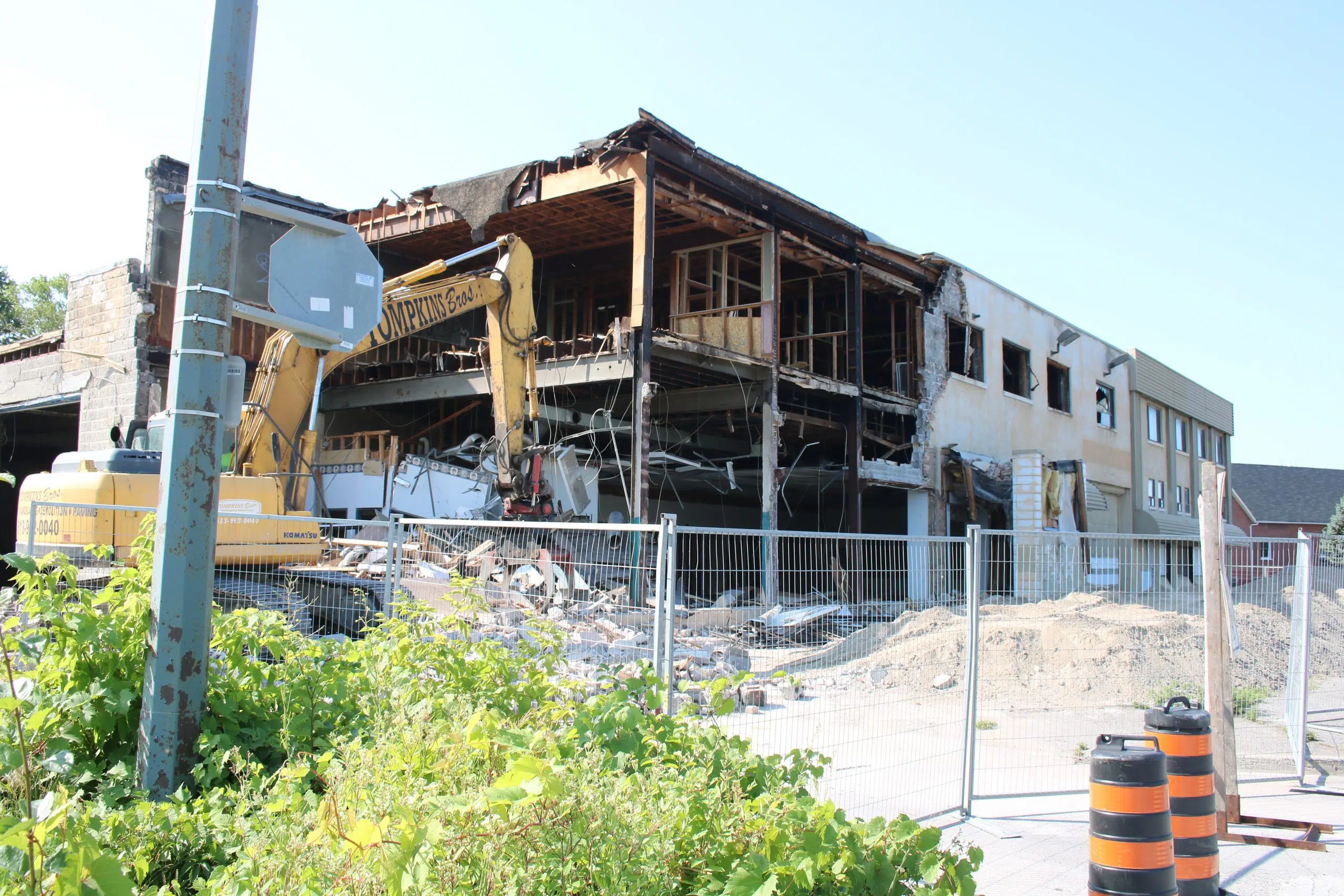 Tear-down begins on former Trudeau Motors building