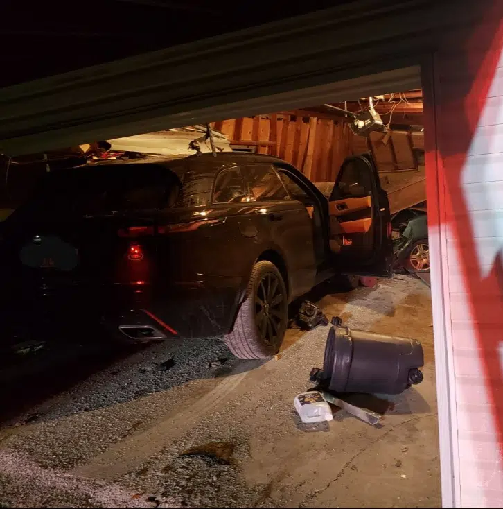 Car crashes through garage of home near Port Hope