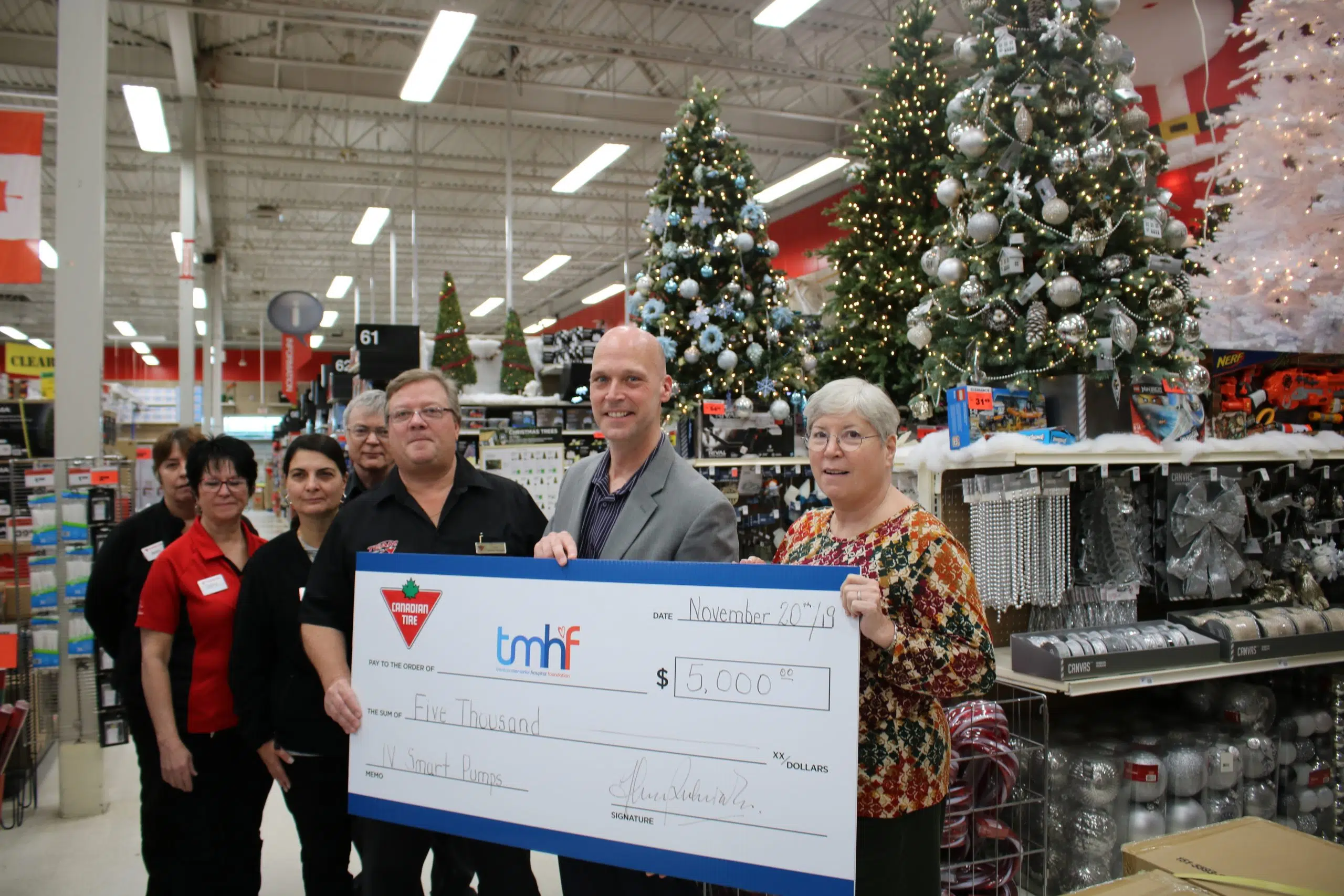 Quinte West Canadian Tire donates $5,000 to TMHF