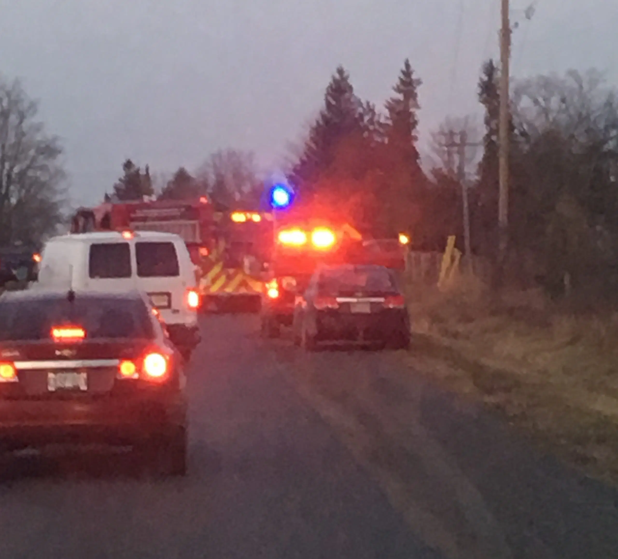 Truck on fire after collision in Tyendinaga Township