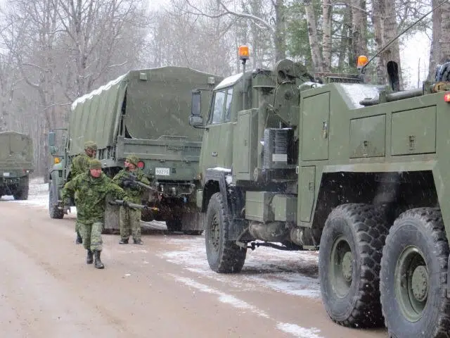 Soldiers on the move readying for emergencies