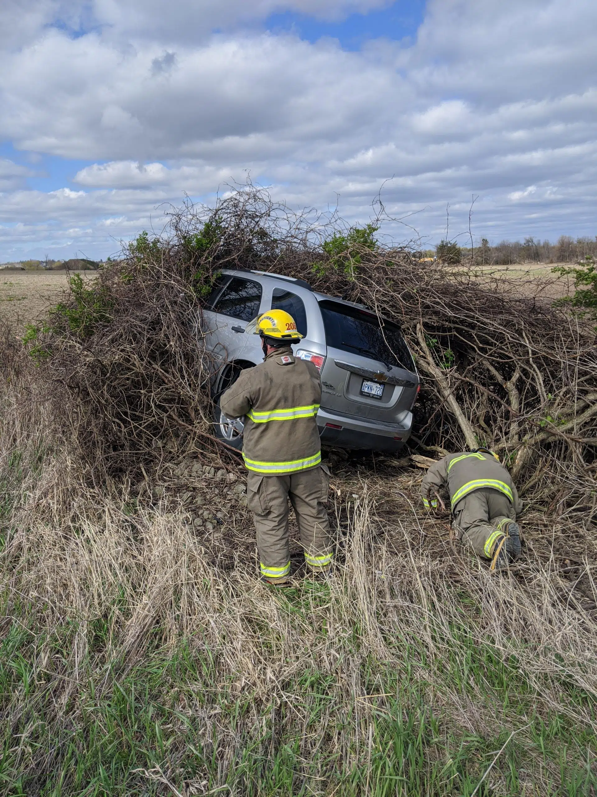 Off the road and into a field