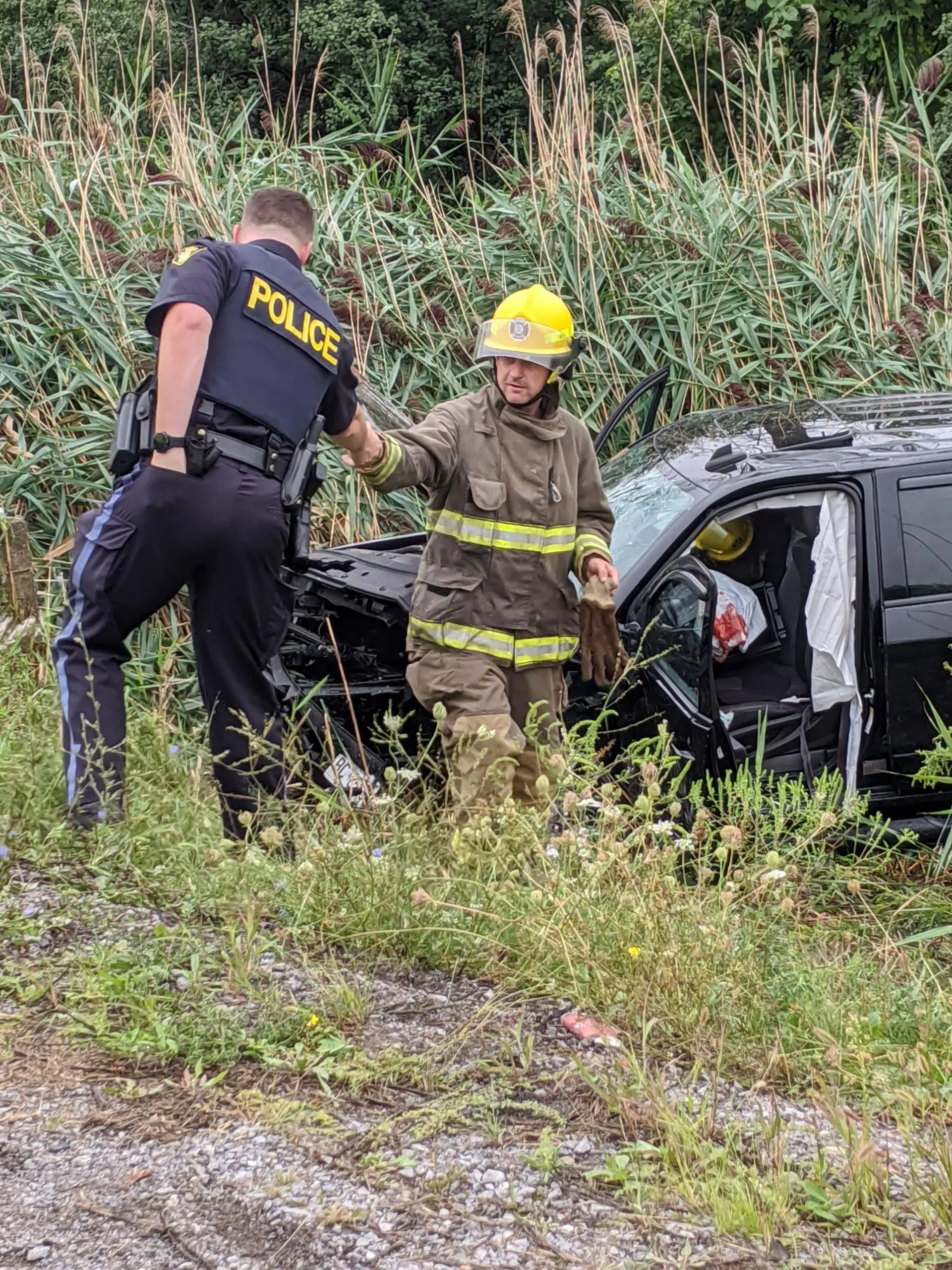 Accident on Highway 401 near Wallbridge-Loyalist Road Saturday morning