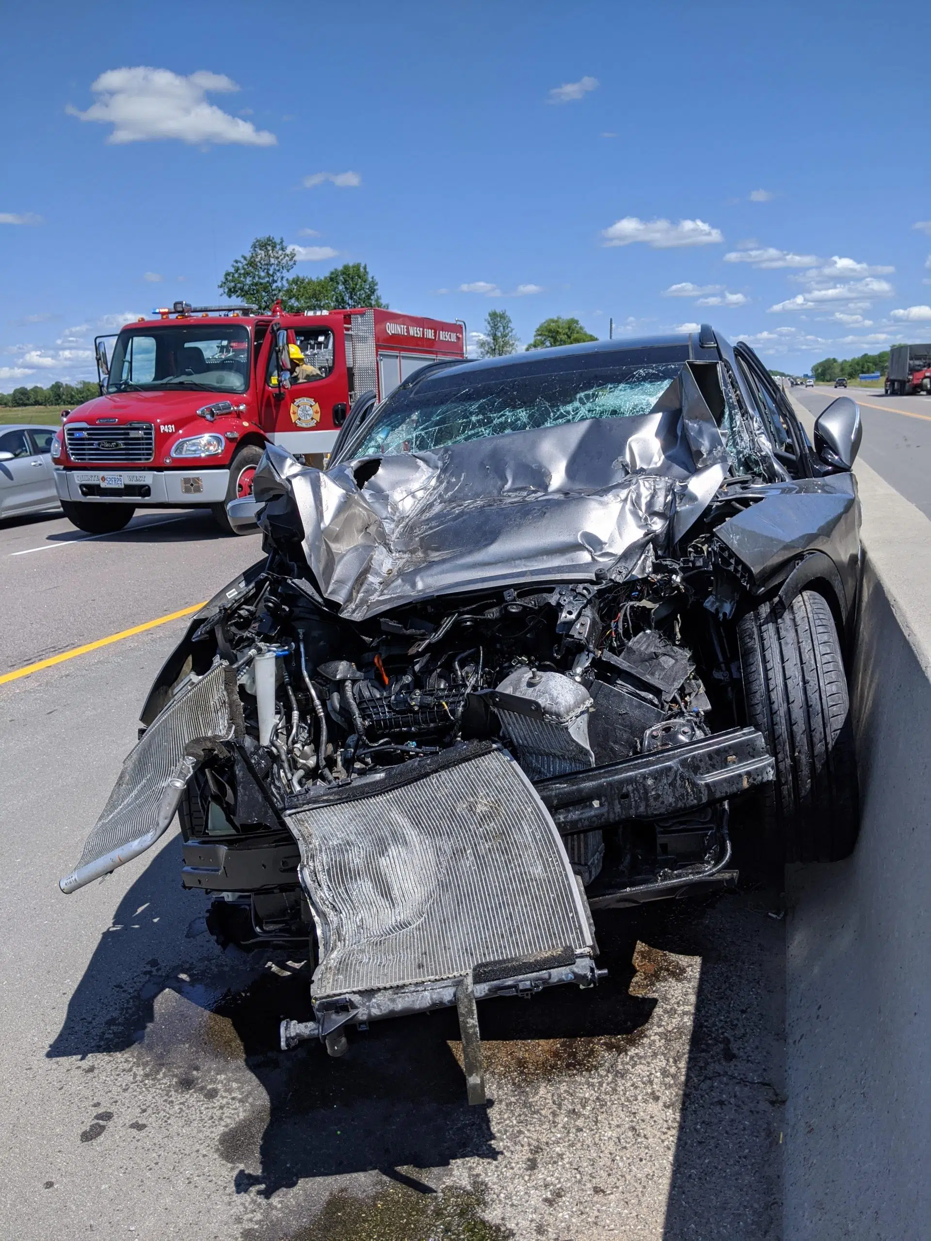 Two sent to hospital after multi-vehicle crash on 401