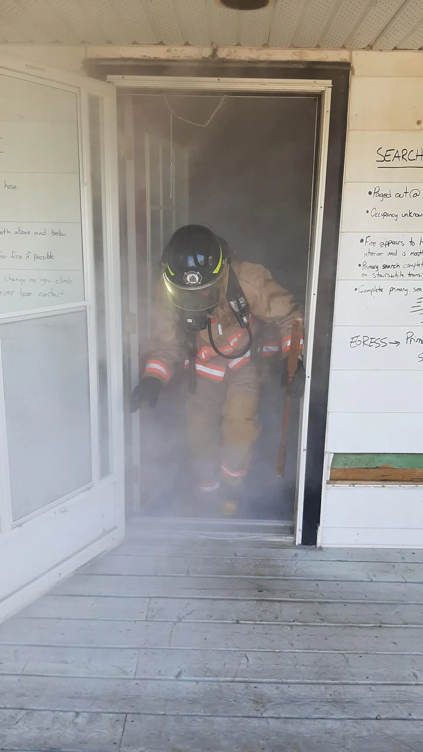 Firefighter training in Point Anne