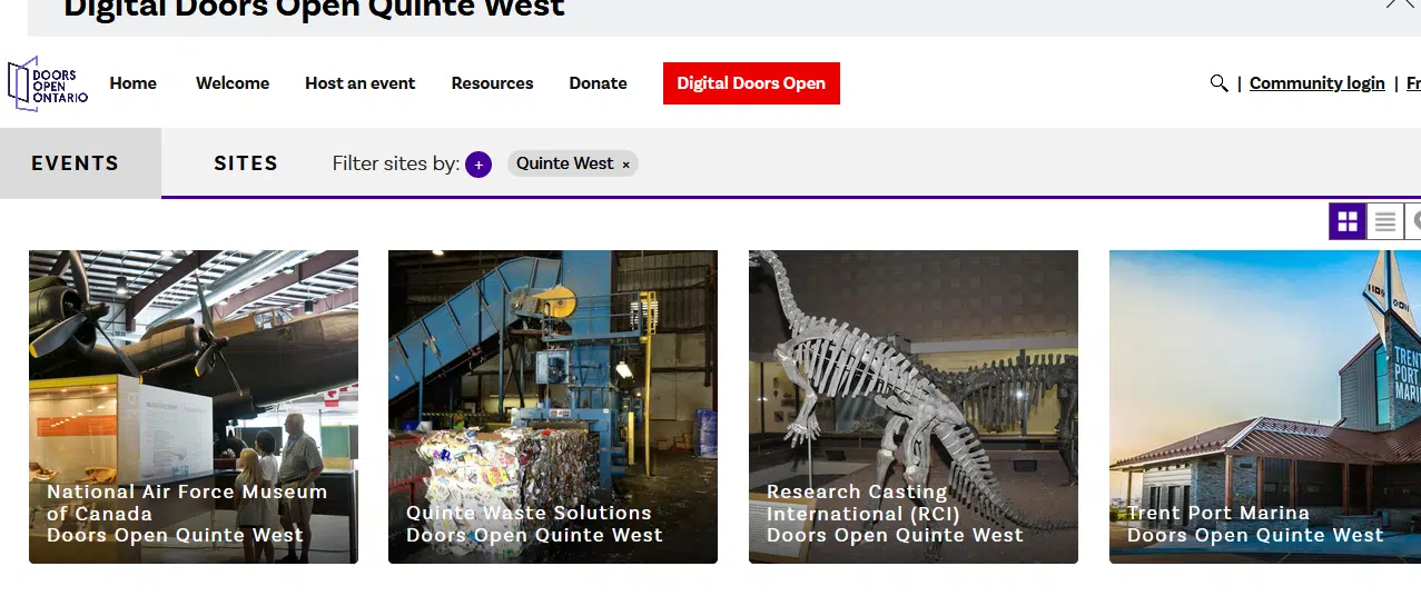 Quinte West Doors Open going virtual