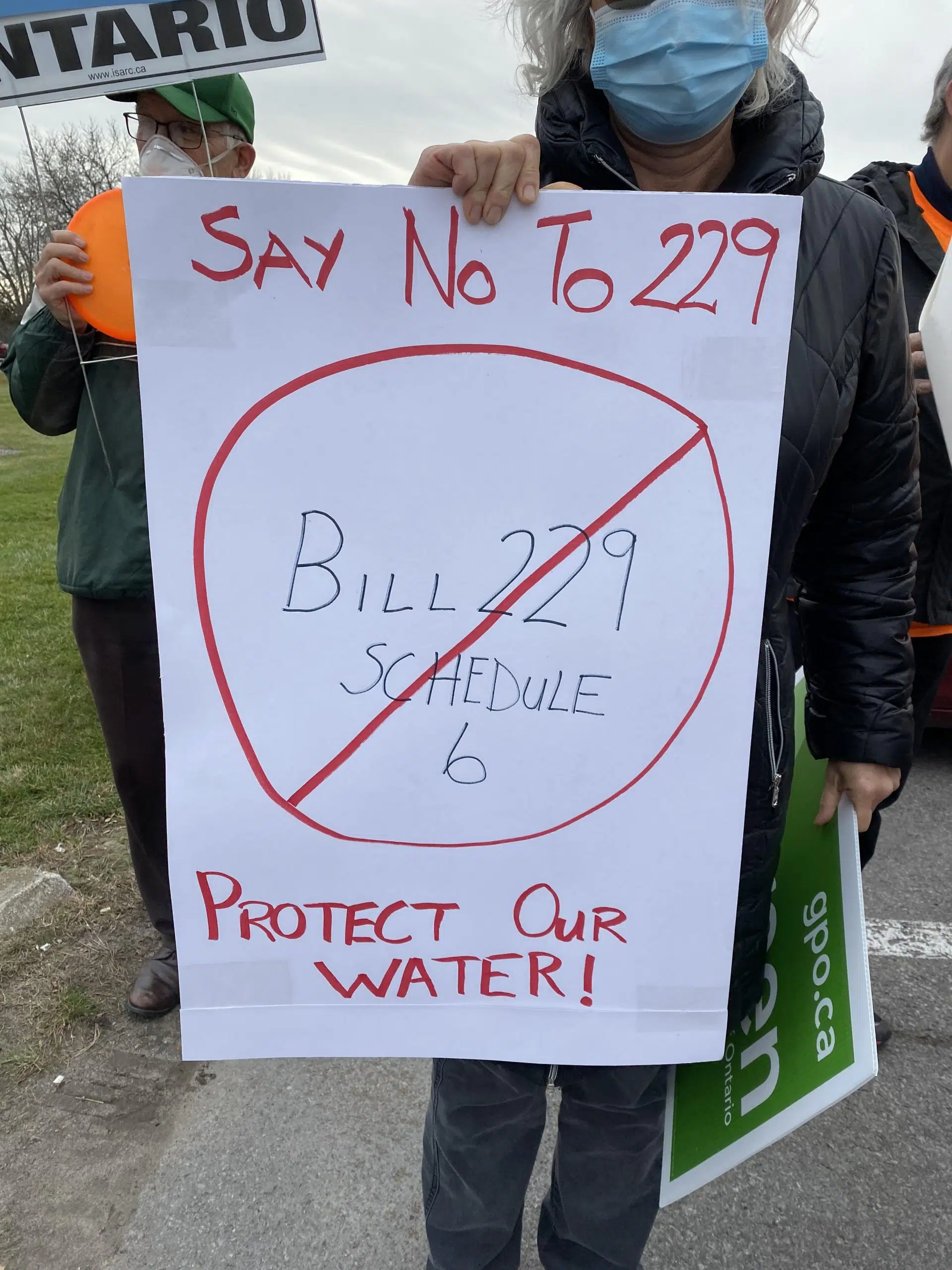 Protest against Bill 229 outside MPP Todd Smith's office