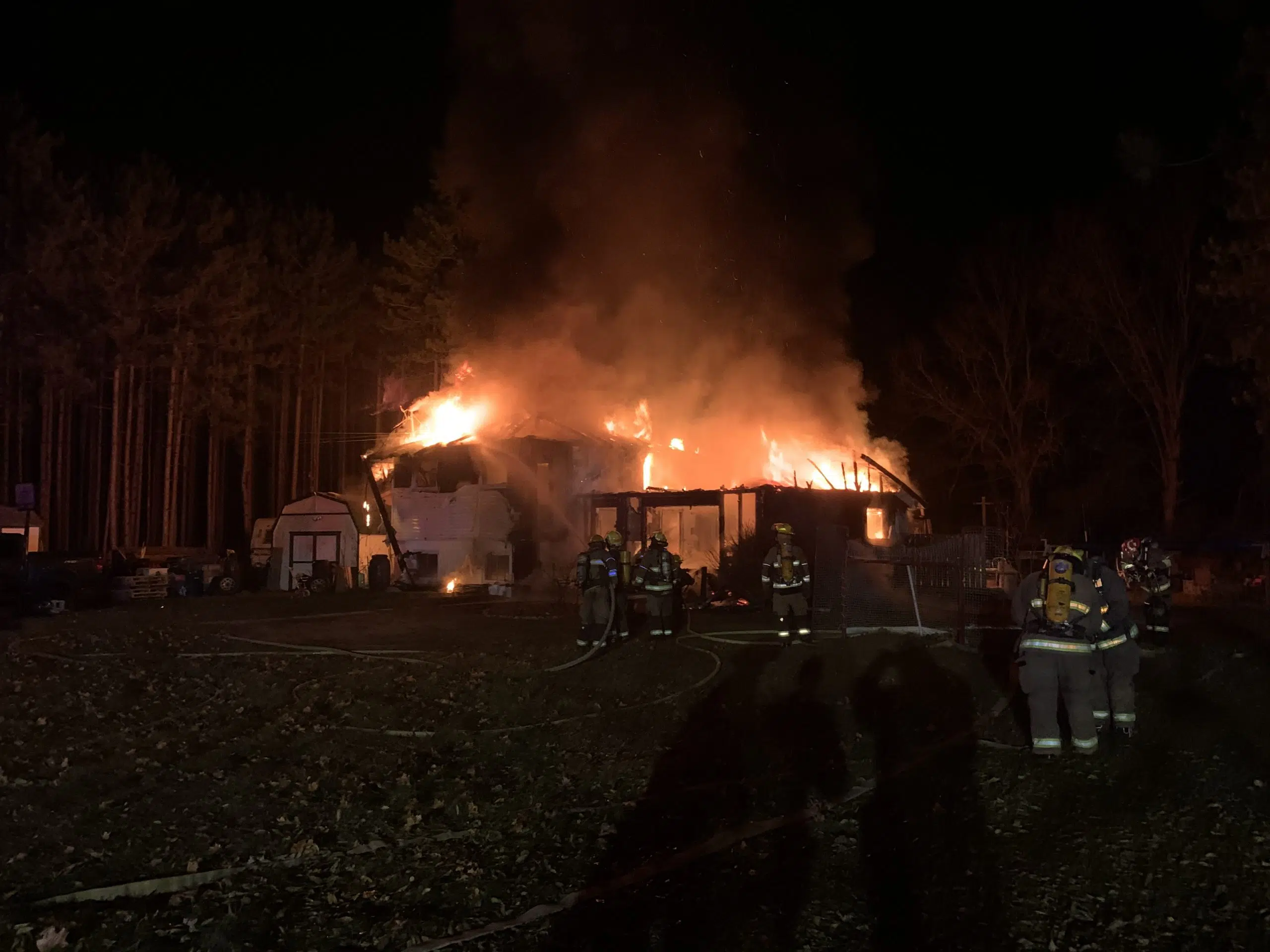 UPDATED: Quinte West firefighters battle house blaze overnight