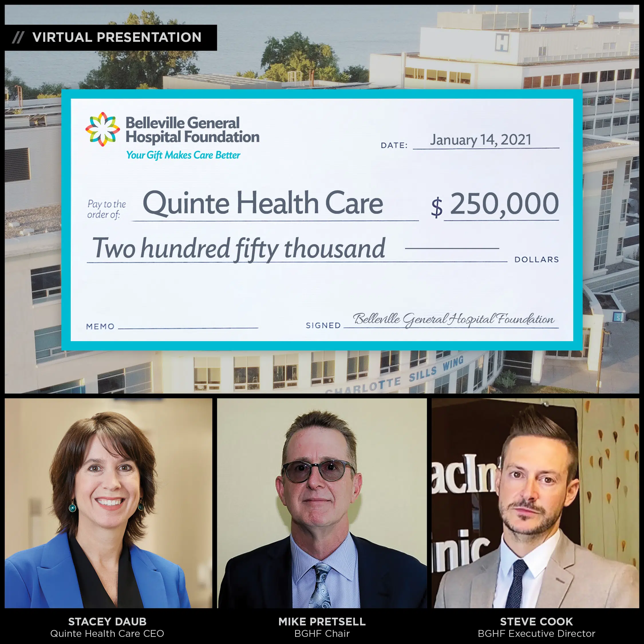 BGHF presents cheque to QHC