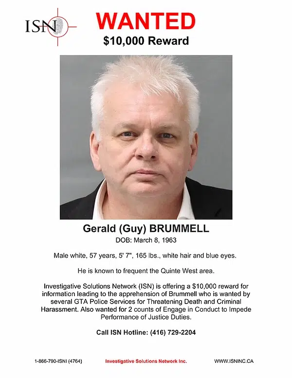 Gerald Brummell wanted by private investigator and multiple police services