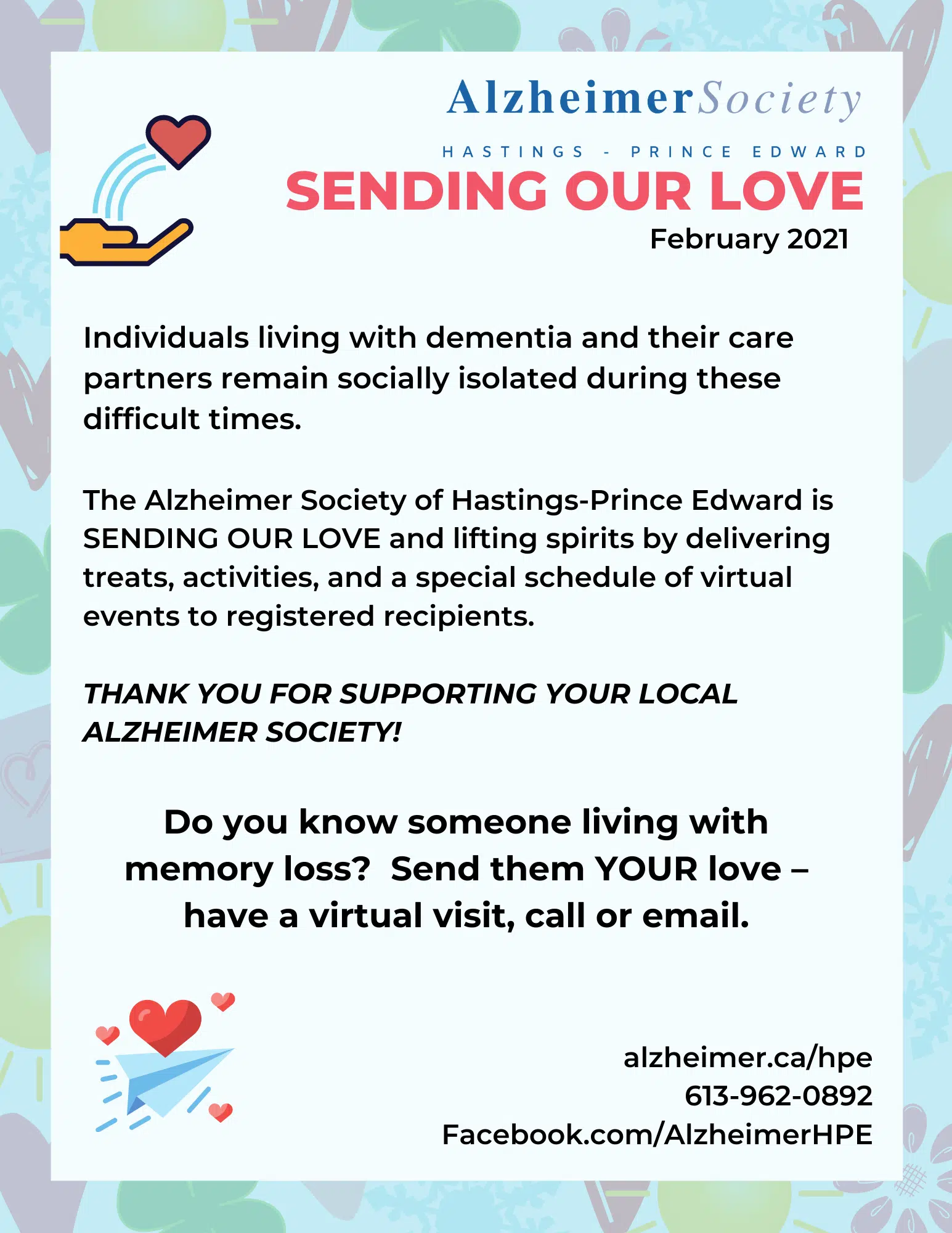 Sending our Love to those with dementia