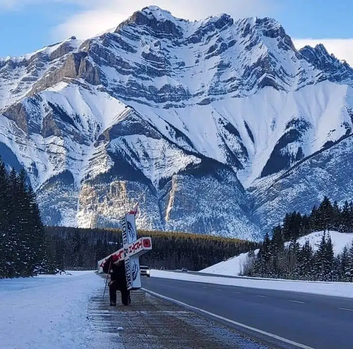 Man walking across the country for various causes