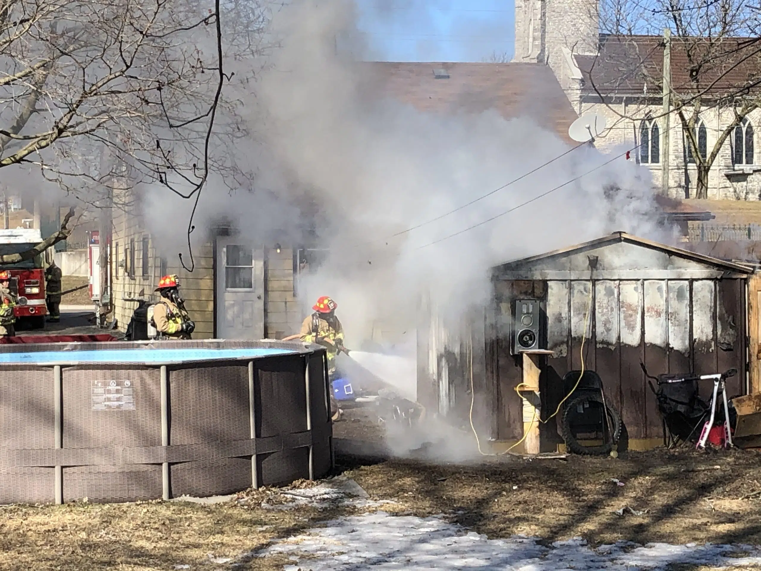 Shed fire in Trenton