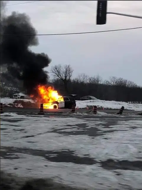 OPP cruiser goes up in flames in Brighton