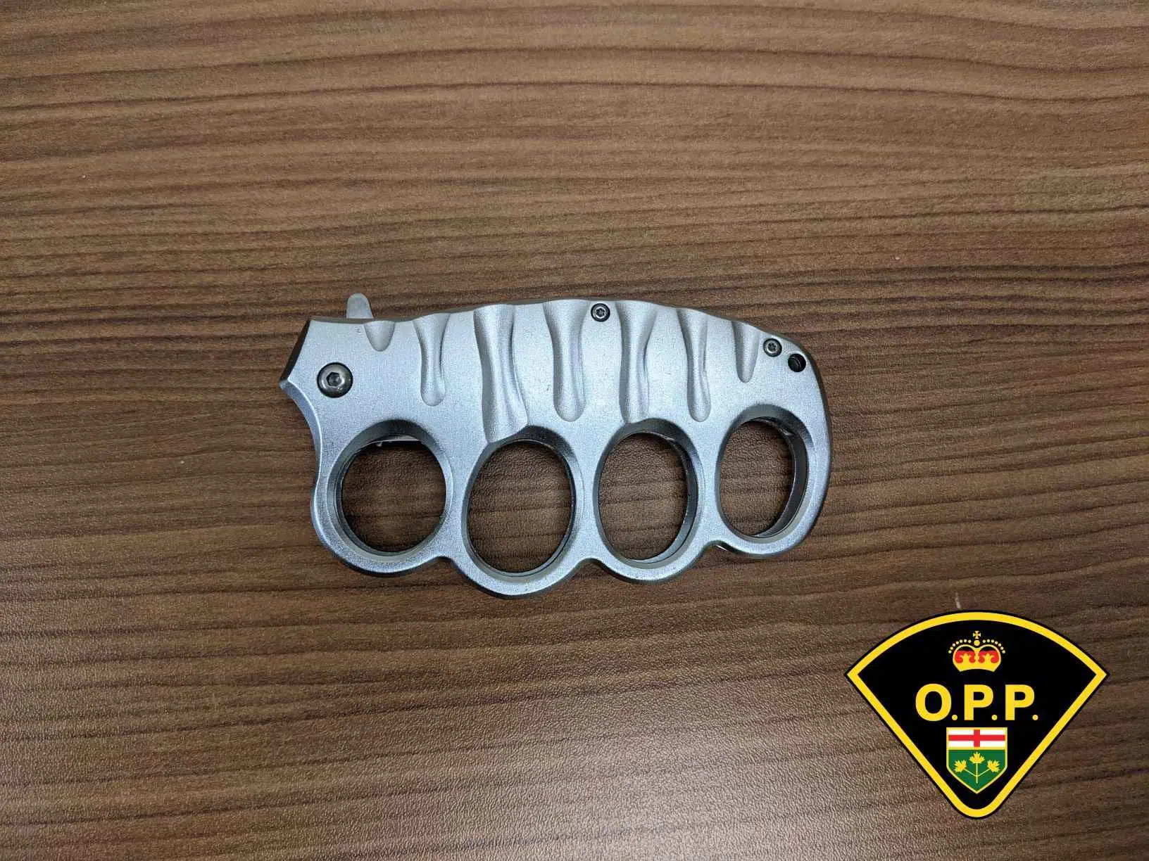 QW OPP seize brass knuckles in traffic stop