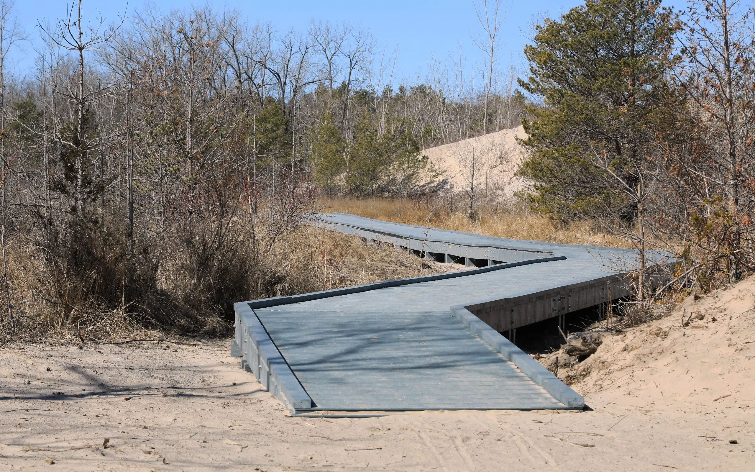 Accessibility boardwalk at Dunes Beach