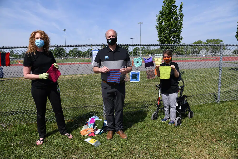 "Yarn Bomb" unveiled at MA Sills Park in support of Deafblind Community Services