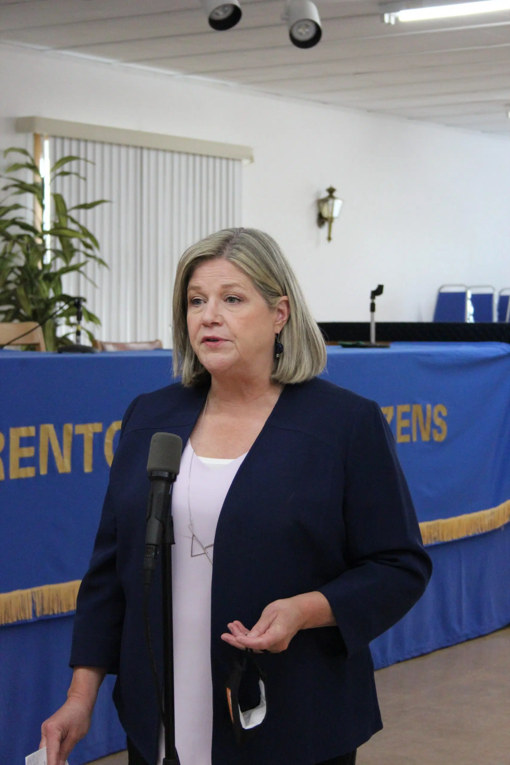Ontario NDP leader Andrea Horwath makes announcement on caregiver benefit plan in Trenton