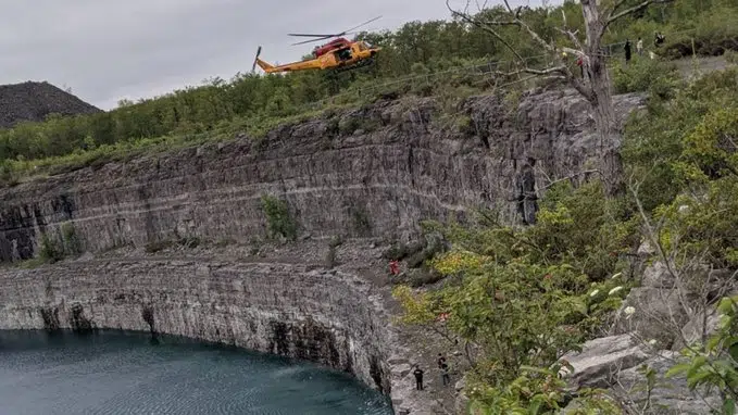 Climber suffers minor injures after falling about 100 feet at Marmora Mines