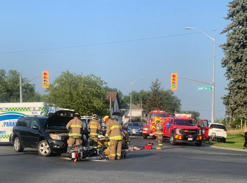 Motorcycle rider rushed to hospital after morning crash with SUV in Trenton