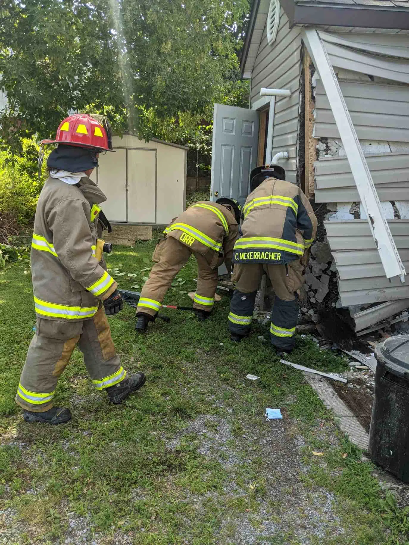 Car crashes into Trenton garage causing minor gas leak