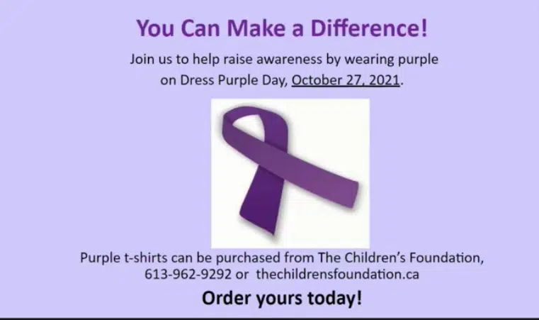 Dress Purple Day coming next month