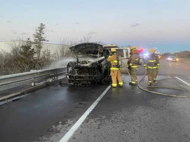 Quinte West firefighters extinguish highway vehicle fire
