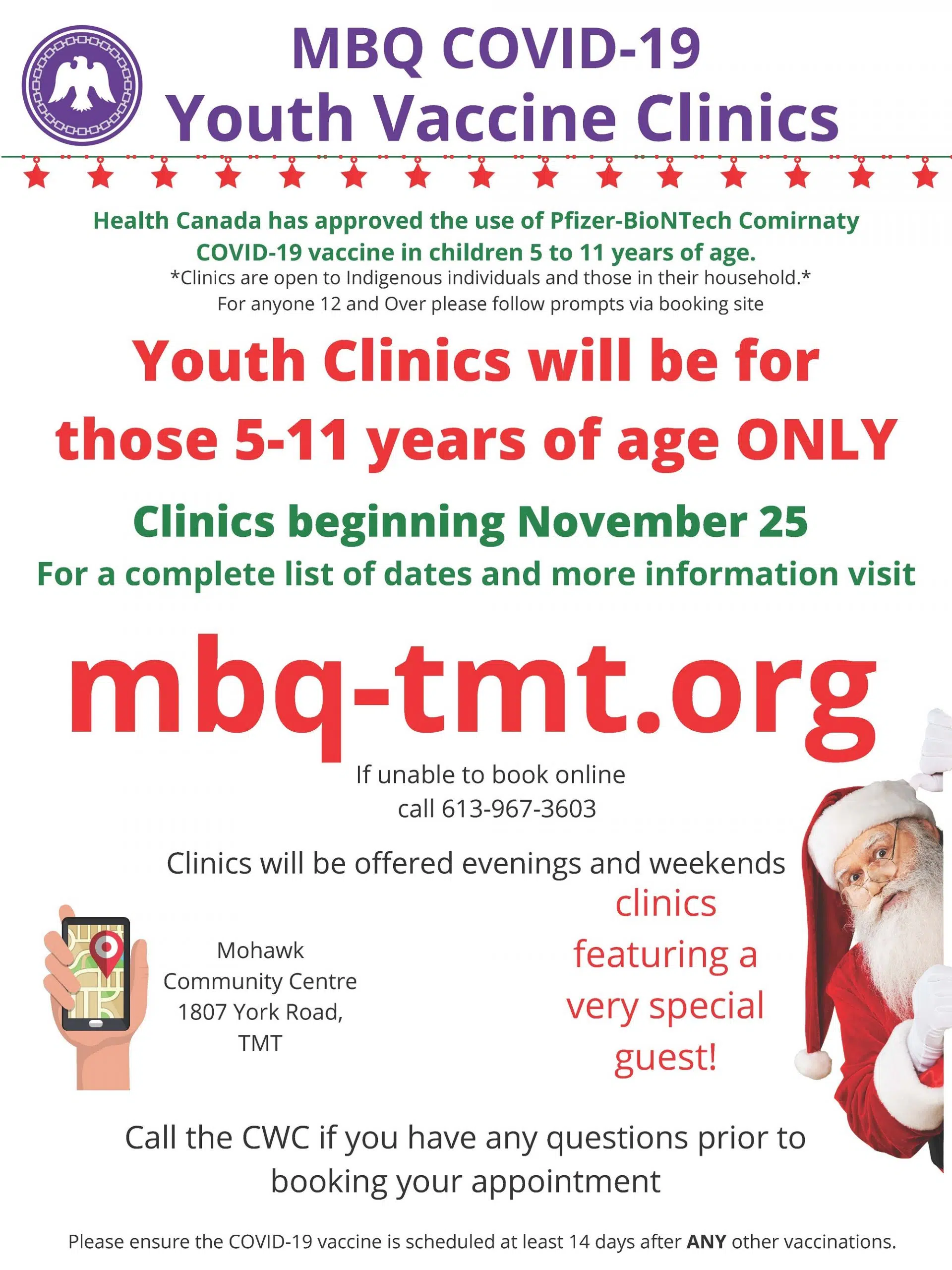 MBQ updated children's vaccine clinic information