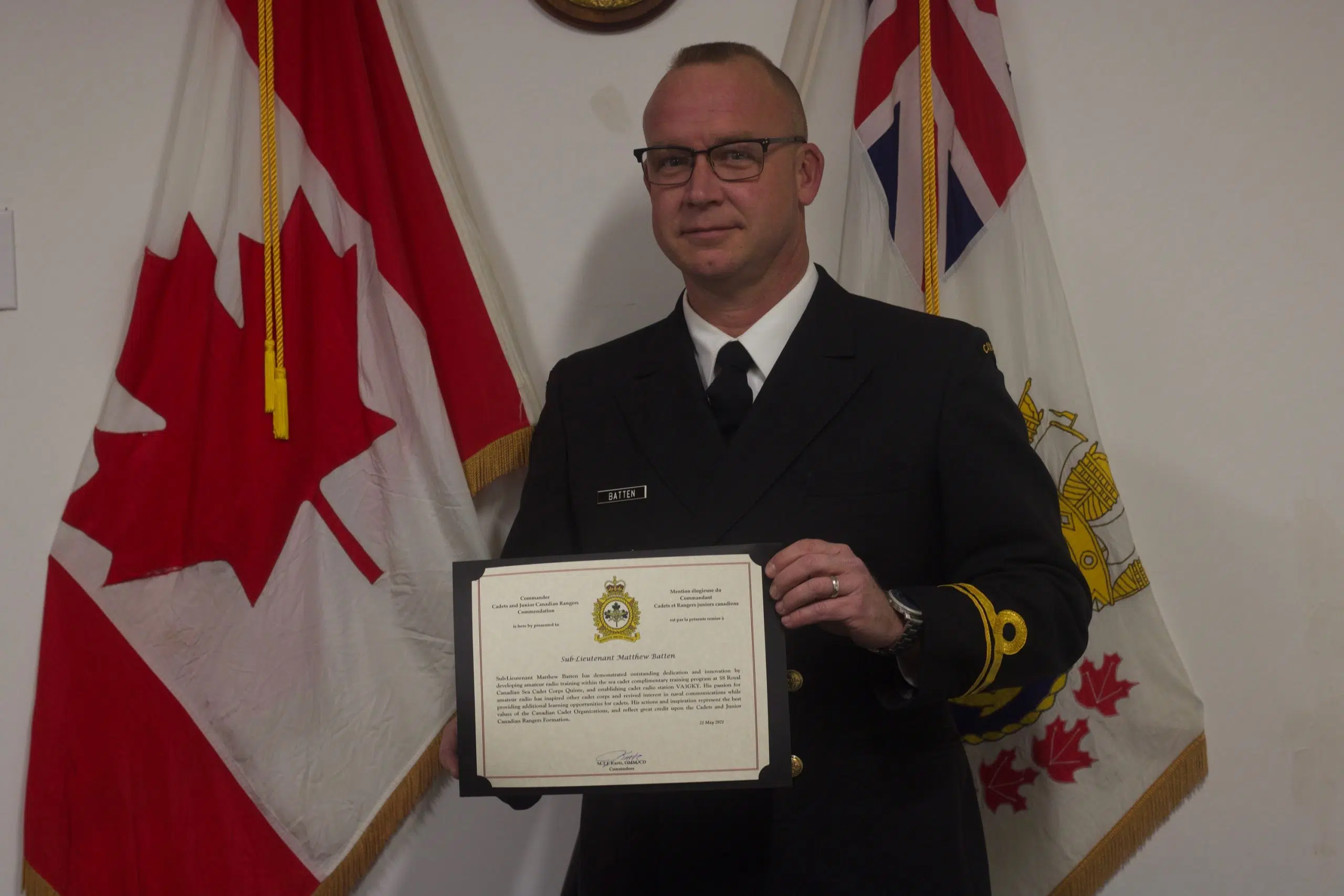 National award for Belleville Sea Cadet officer