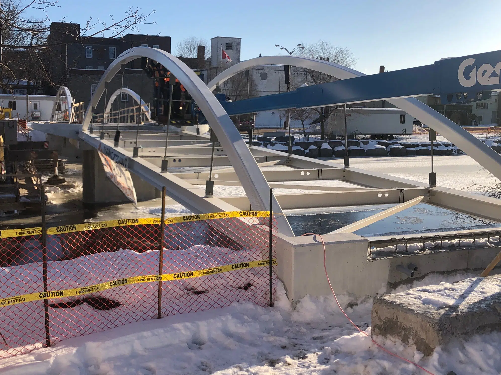 Second section of Catharine Street footbridge receives special escort