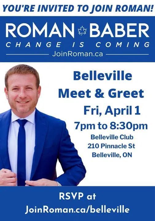 Conservative leadership candidate Roman Baber in Belleville