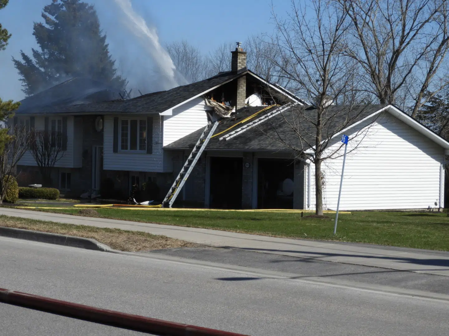 Belleville battling house fire