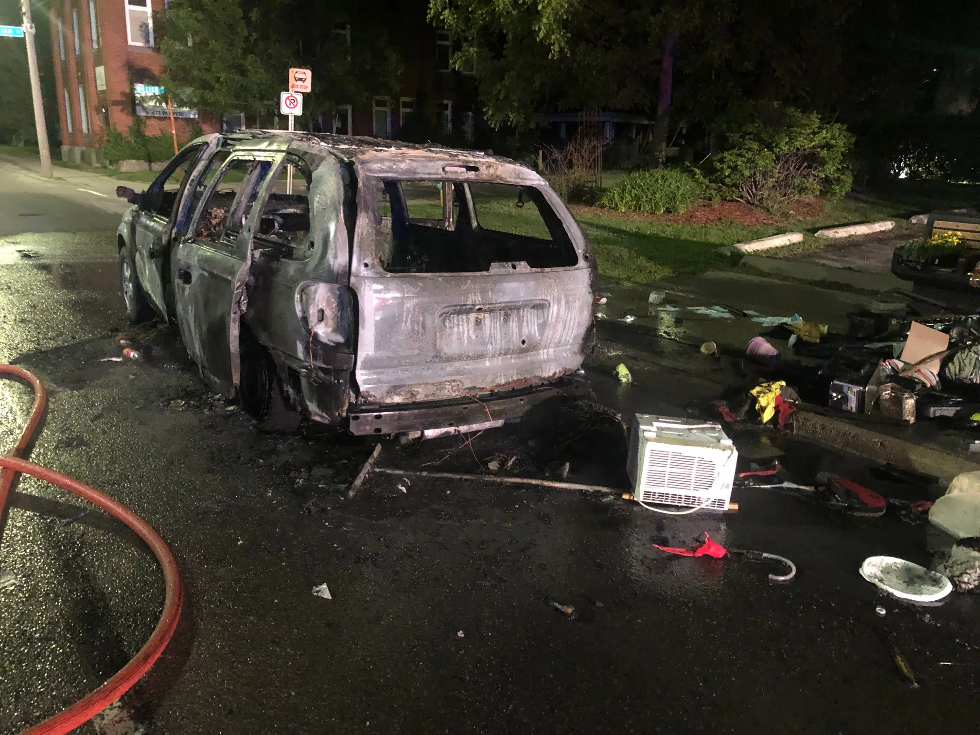 Van destroyed by fire