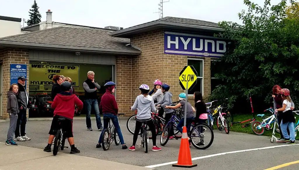 Children's bicycle helmet giveaway