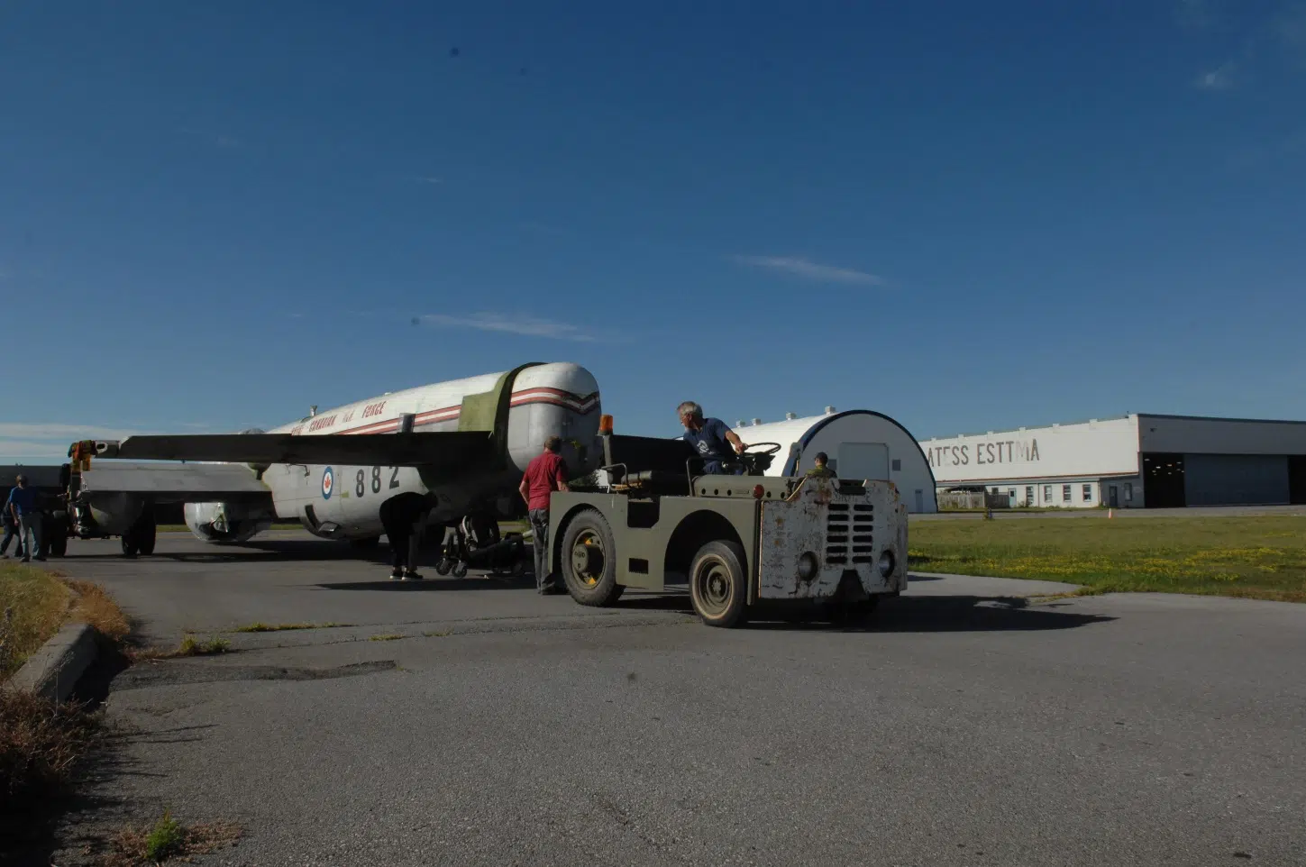 Vintage bomber being restored in Trenton