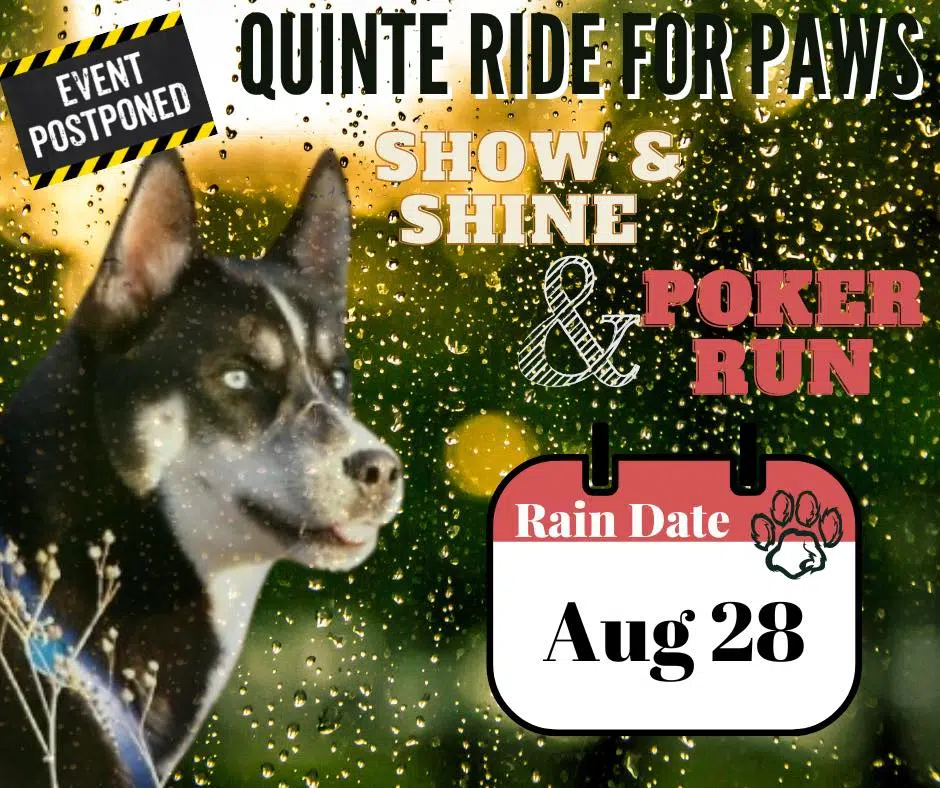 Quinte Ride for Paws organizing Poker Run and Show and Shine on Sunday