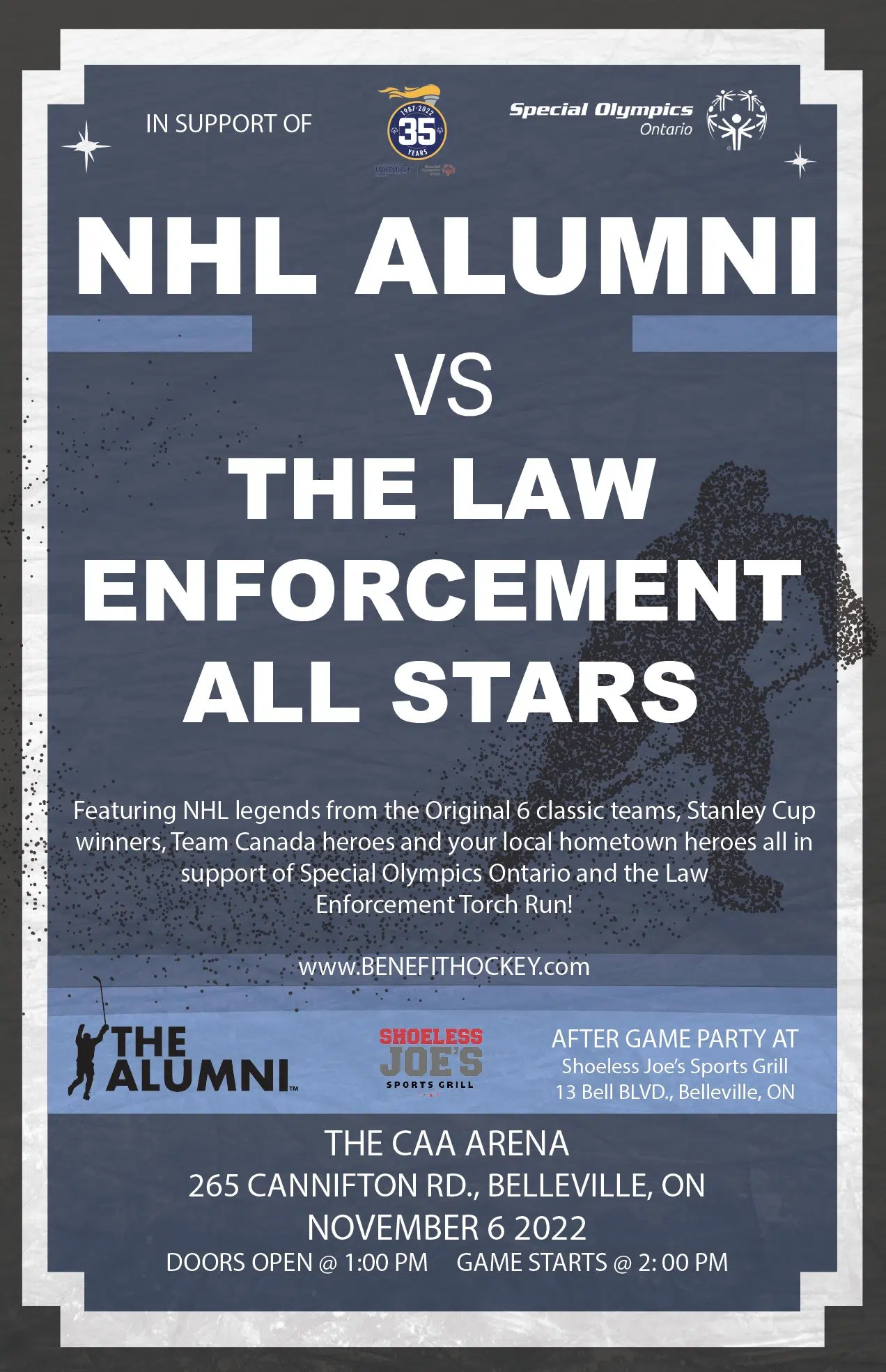 NHL Alumni vs. Belleville Police hockey game set