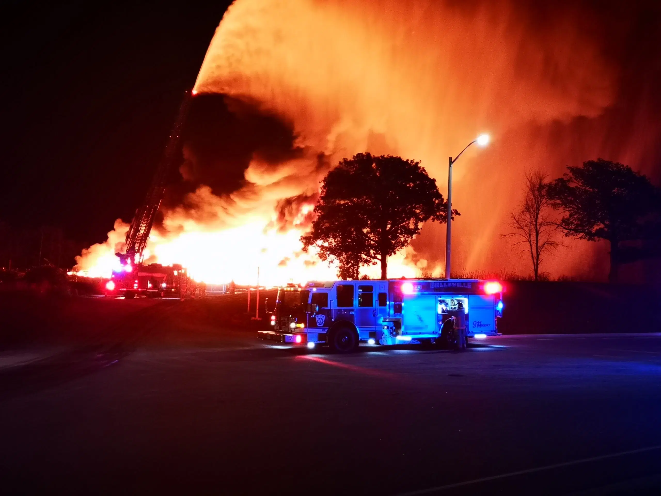 Ministry of Environment on scene following east end fire