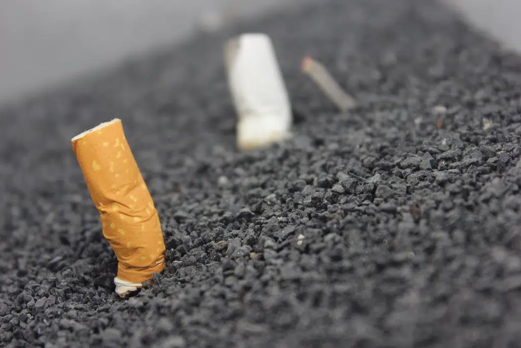 Cigarette butts being collected in Stirling