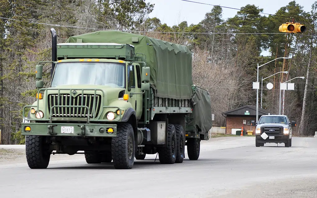 Army training on roads and highways in Quinte region