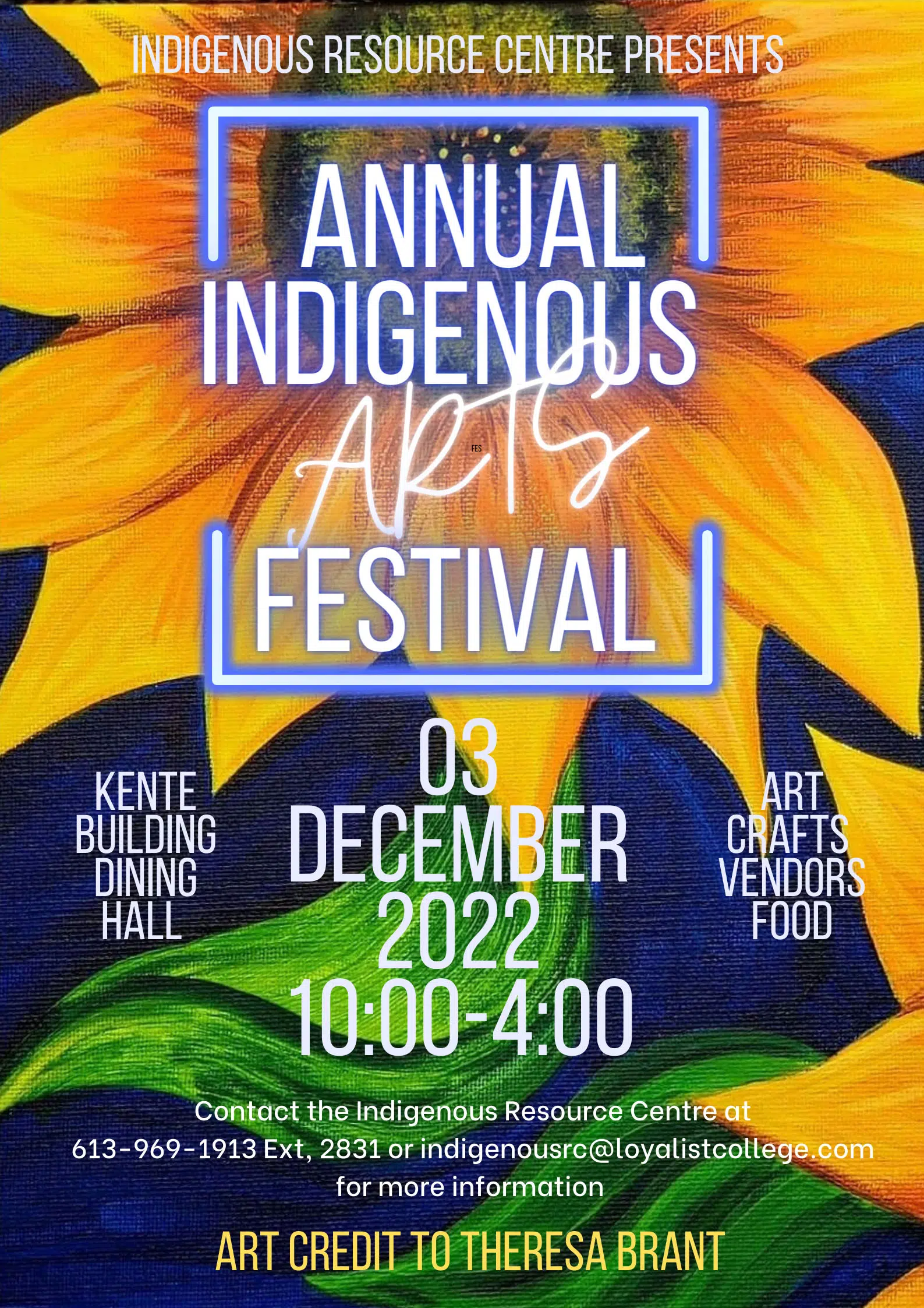 Indigenous Arts Festival at Loyalist College December 3